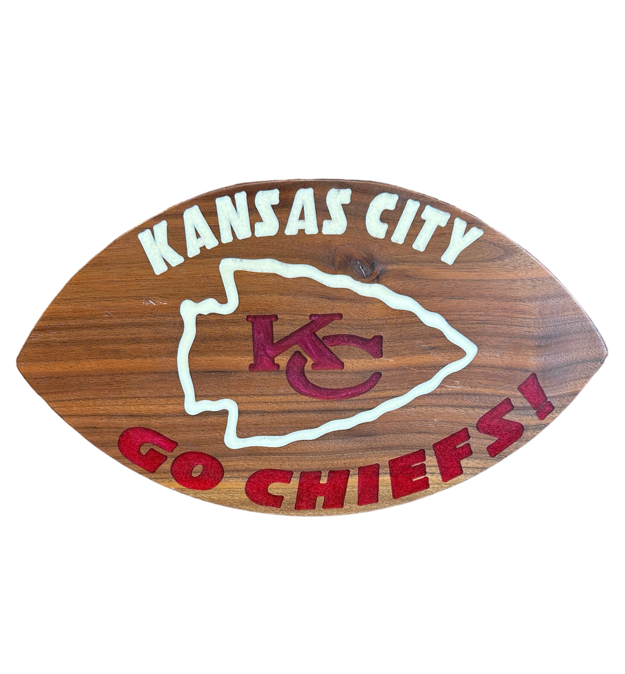 Little Dino Woodworks - Chiefs Football Shaped Decor