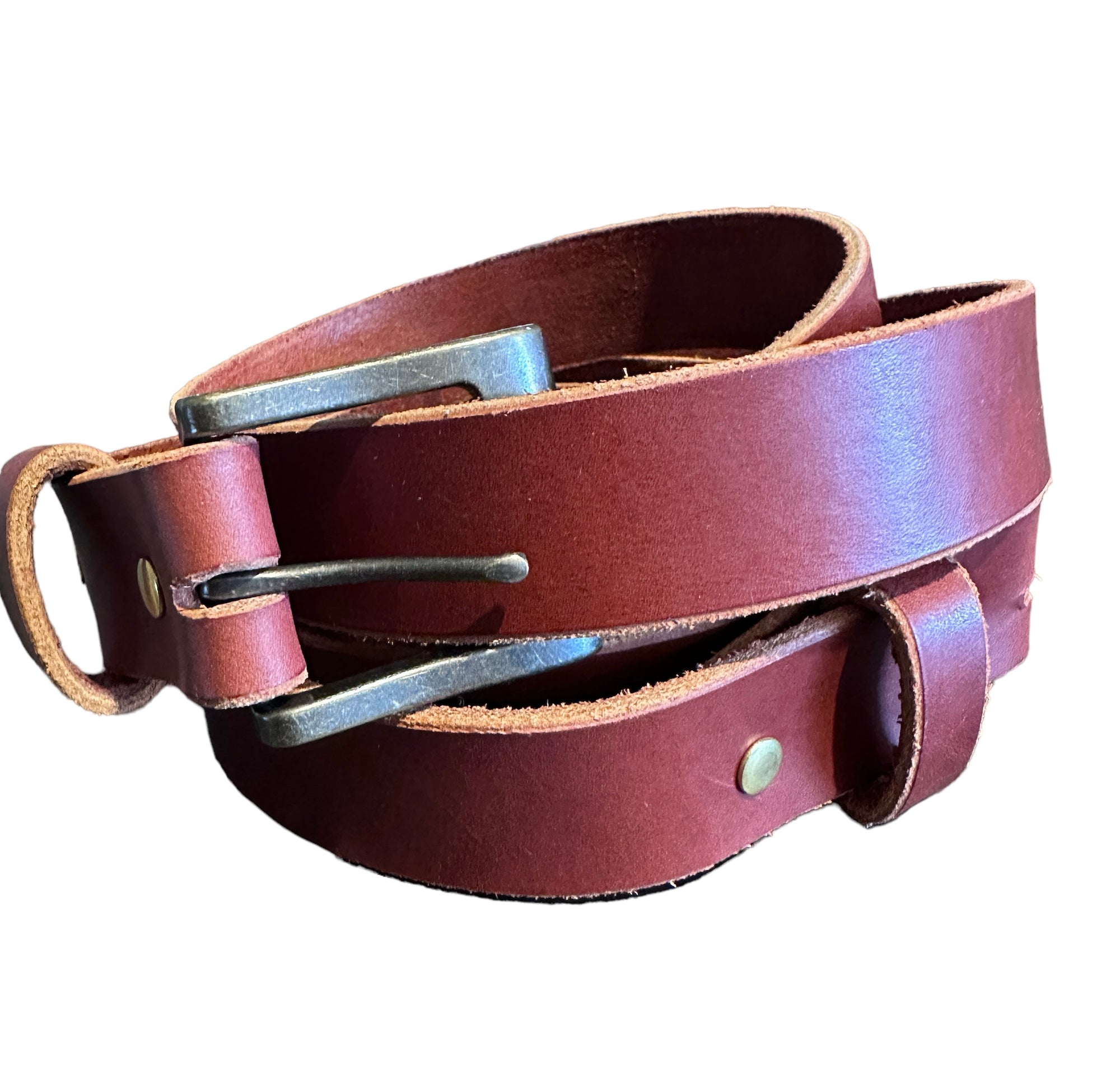 Sam Morris Leather Works - Belt - Rust - Matte Silver Buckle